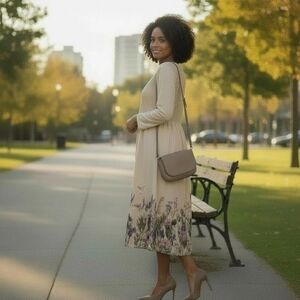 Lace Top Floral Print Maxi Dress Size 2XL